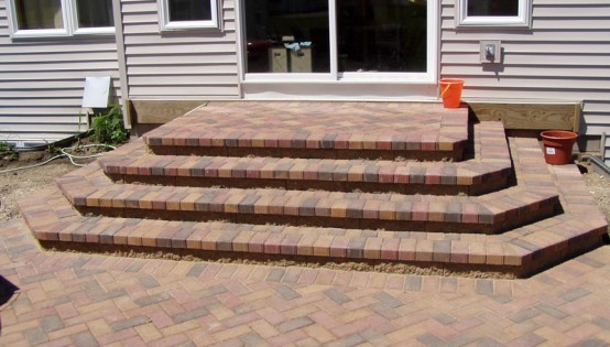 Block and Brick landing and steps in Lakeville