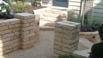 Kasota Stone Pillars and Walls in St Paul