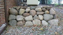Glacial Boulder Support Wall in Edina