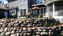 Multi Tier Boulder Wall in Orono