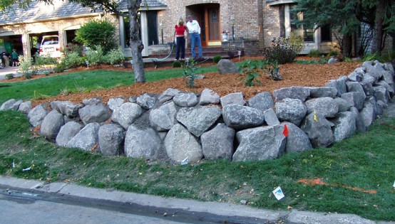 Glacial Boulder Wall in Edina