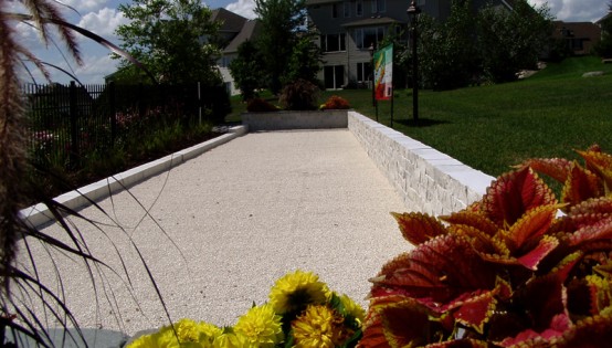 Waukesha White Wallstone Bocceball Court in Rosemount