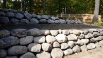 Boulder wall in Excelsior, MN