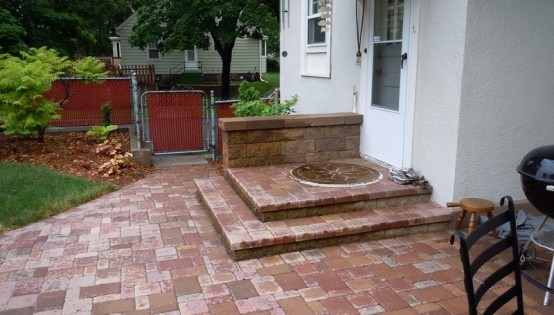 Paver Veneer of block step system in St. Paul