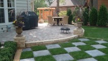Belgard Paver Patio with Kasota stone wall and Bluestone in St. Paul